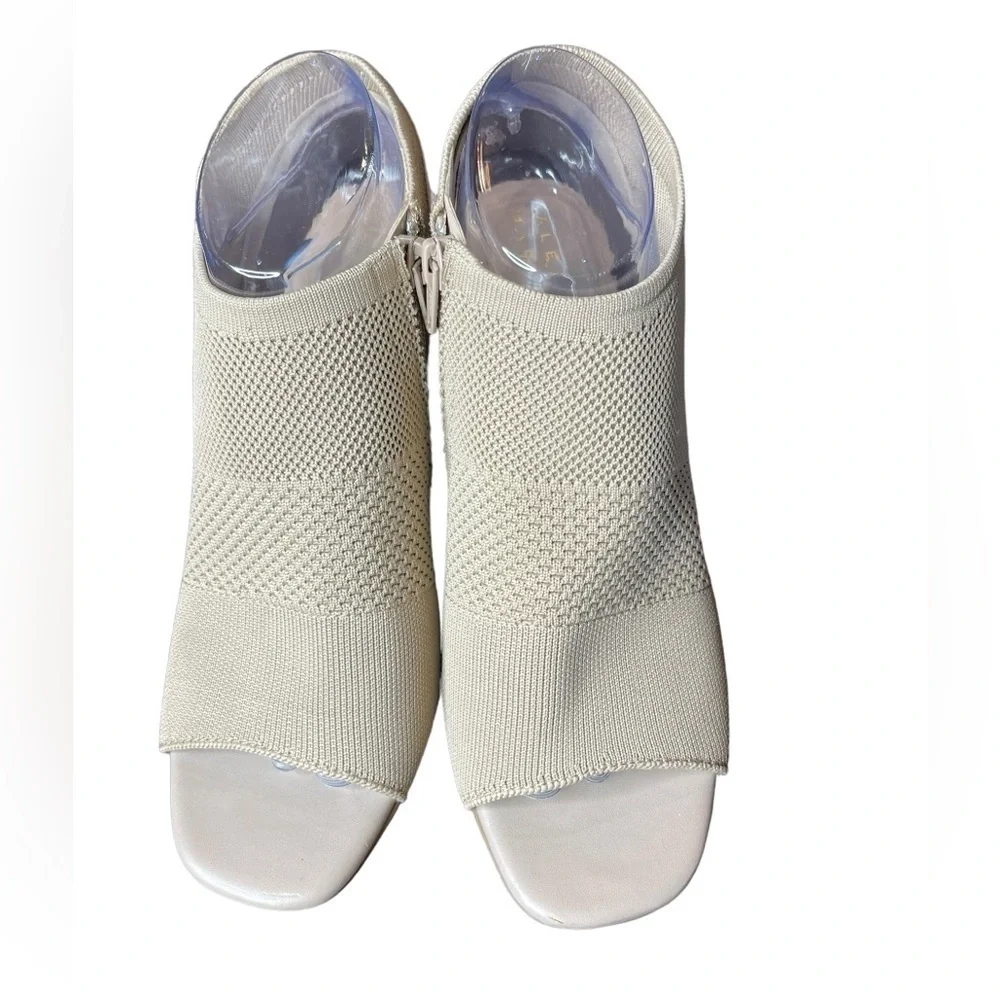 Alex Marie Patti Stretch Knit Wedge Sandals neutral Cream size 9 zip close - Picture 7 of 15